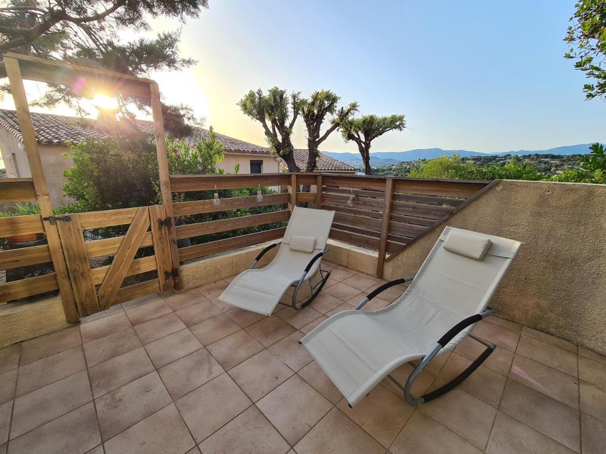 Studio avec terasse vue mer Porticcio  Extérieur photo